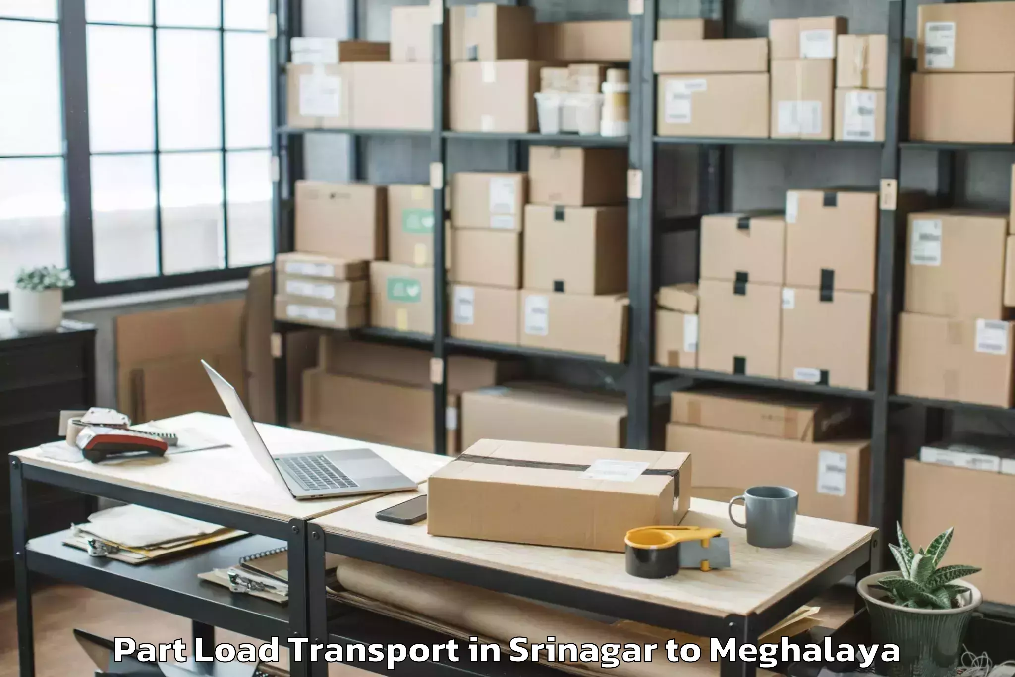 Book Srinagar to Mit University Shillong Part Load Transport Online